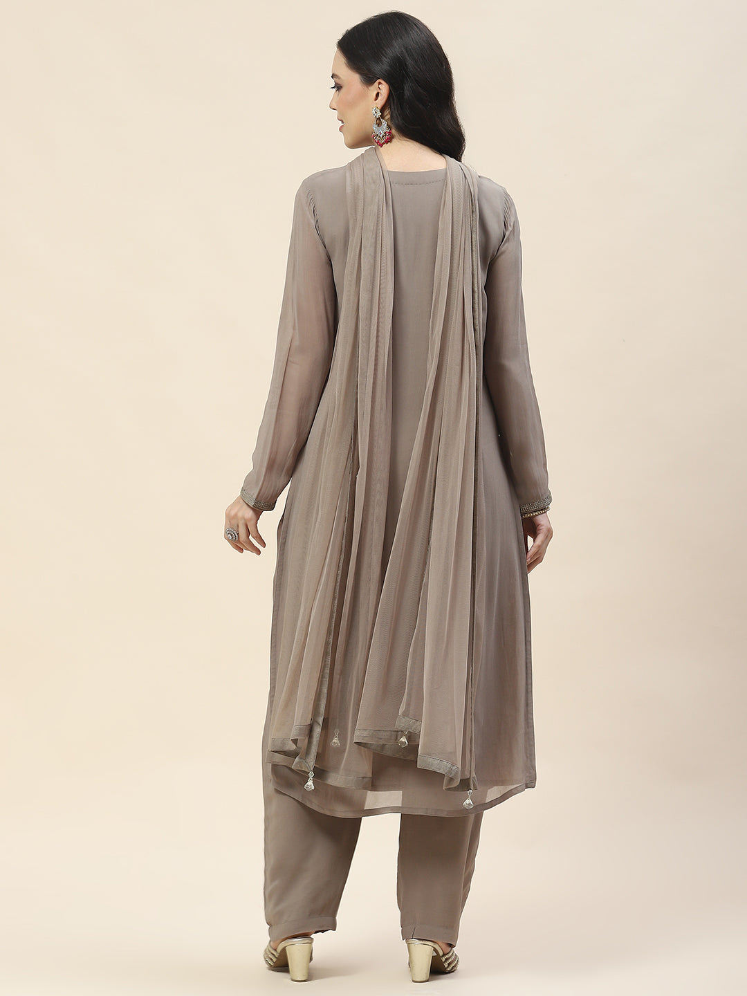 Georgette Suit Set With Net Dupatta