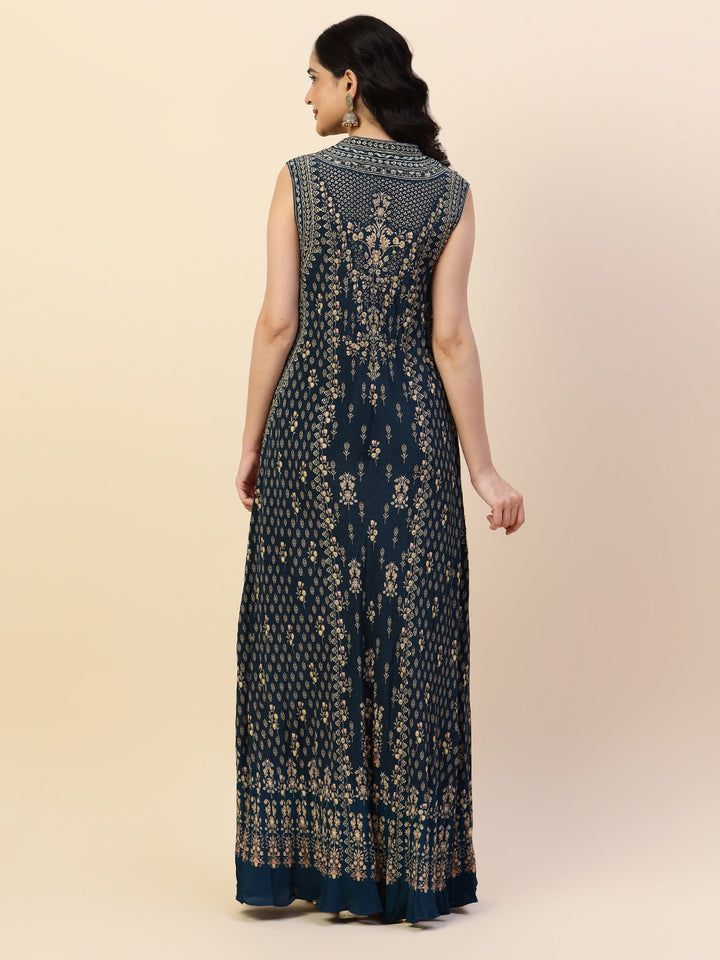 Digital Printed Crepe Gown