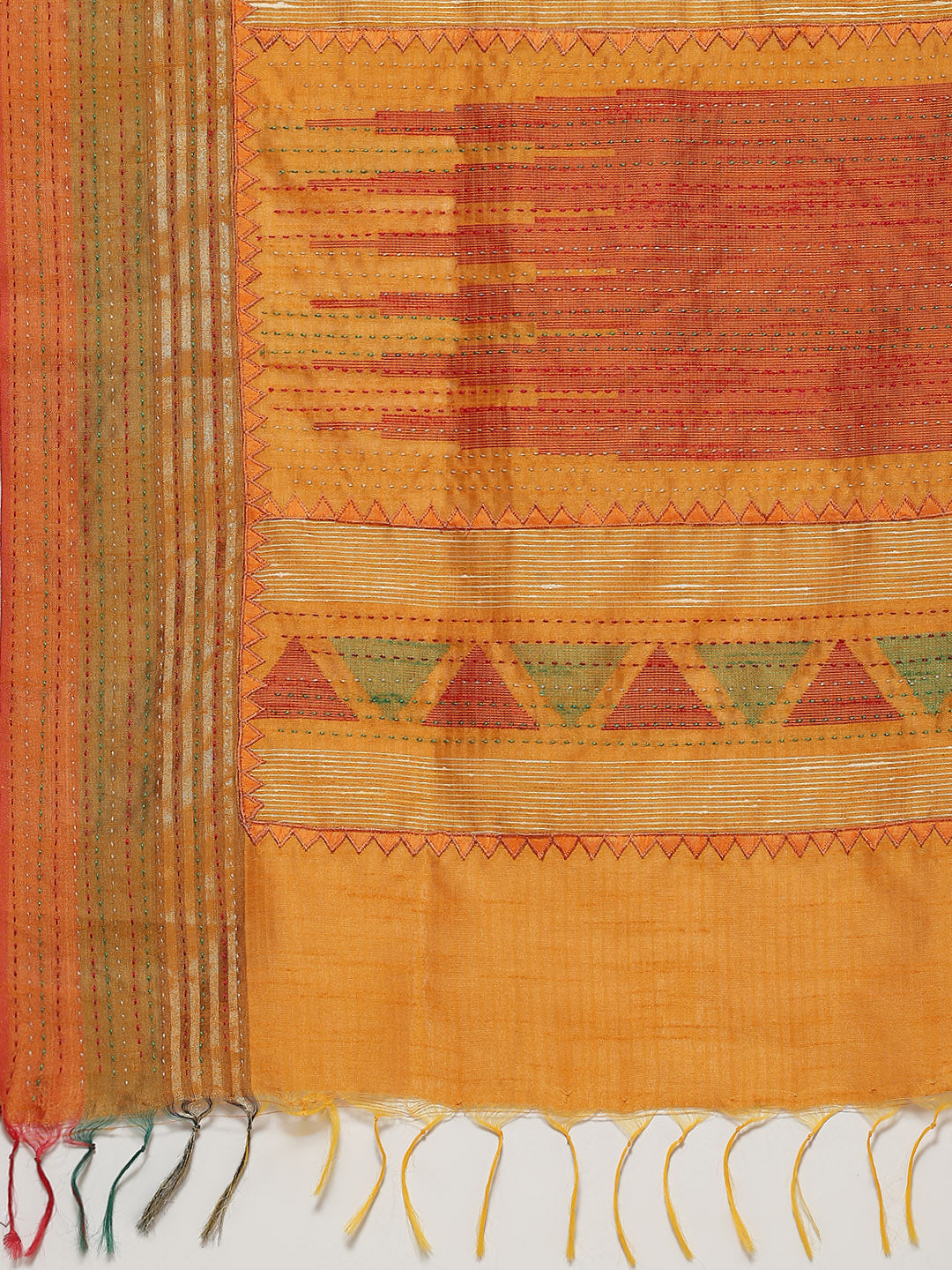 Kantha Work Tussar Saree