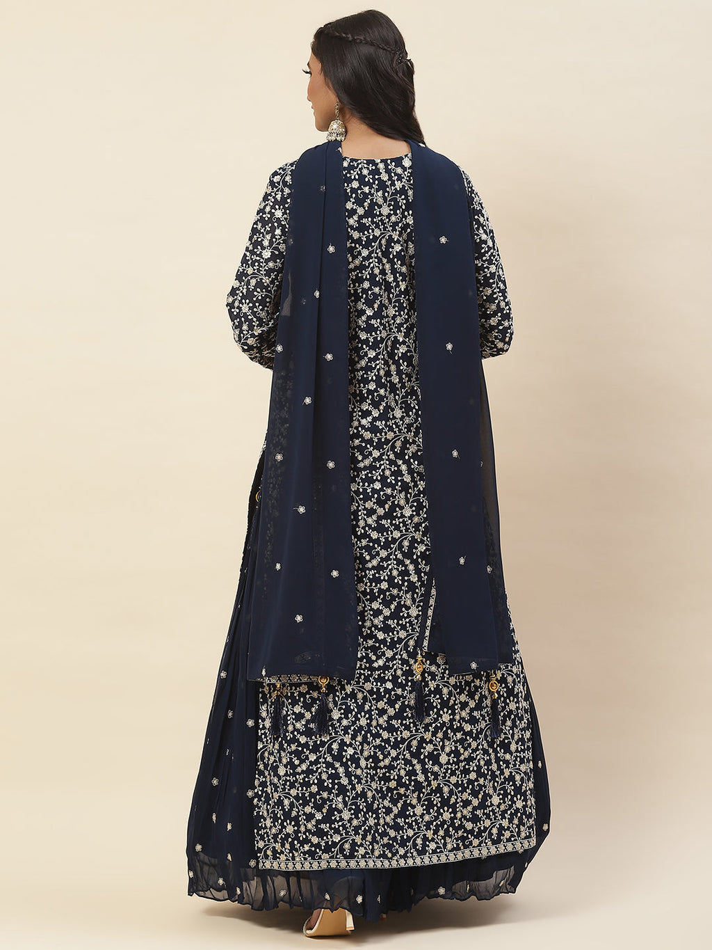 Georgette Kurta With Skirt & Dupatta