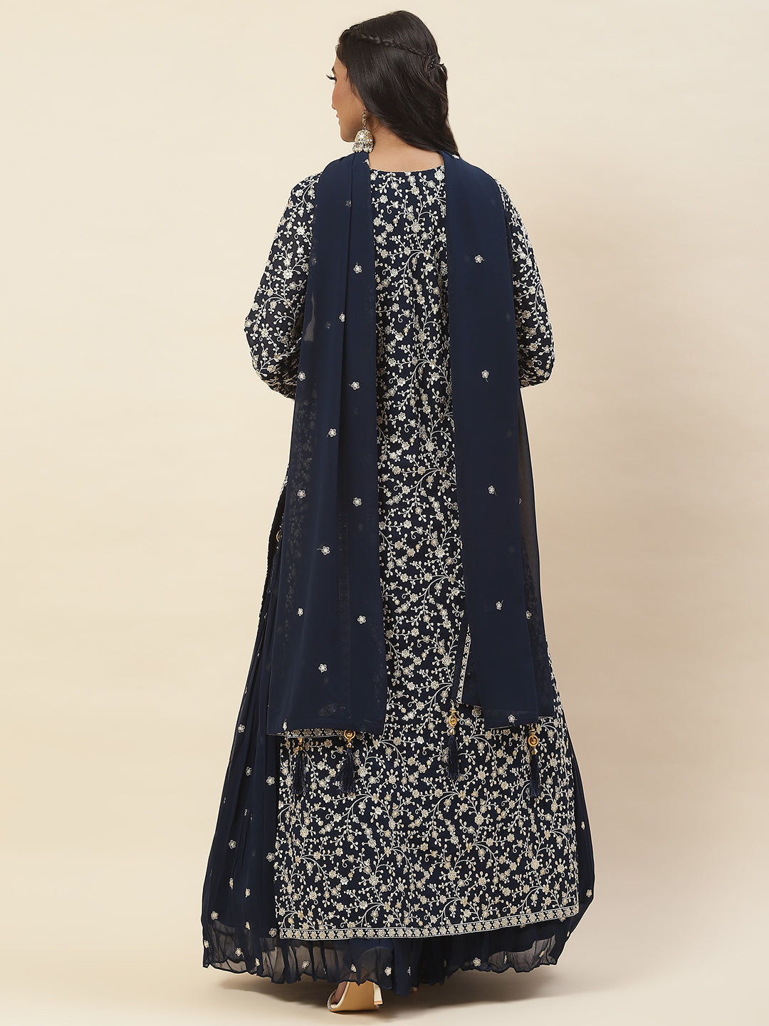 Georgette Kurta With Skirt &amp; Dupatta