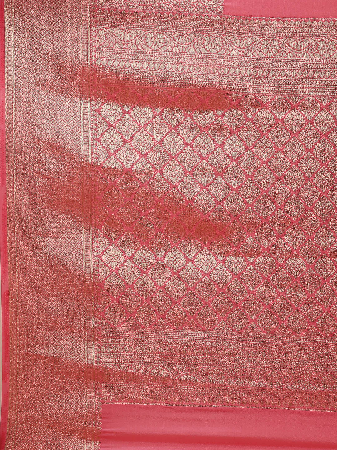Zari Booti Crepe Plain Saree