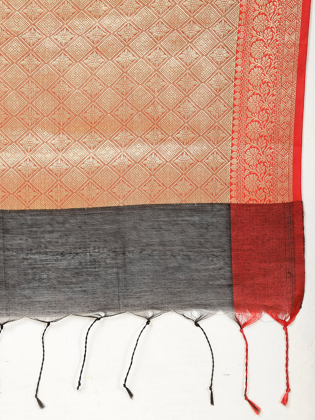 Plain Zari Border Woven Cotton Saree