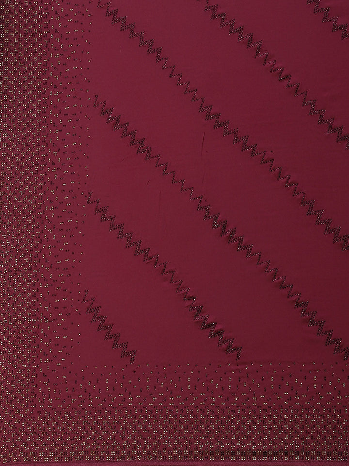 Stone Work Handloom Pure Satin Embroidered Saree