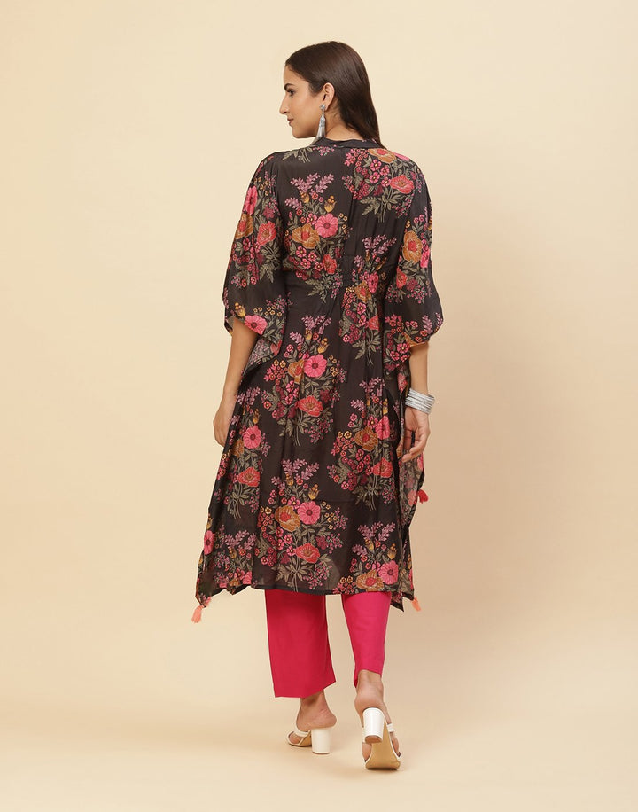 Floral Printed Cotton Muslin Kaftan