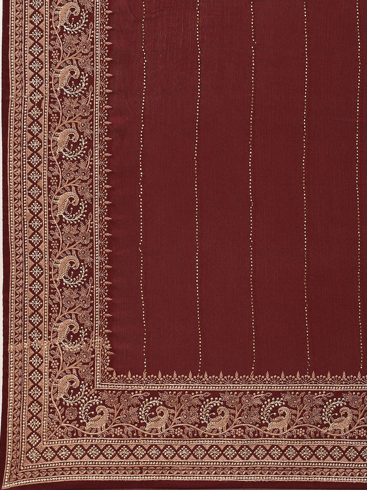Swarovski Embroidered Georgette Saree