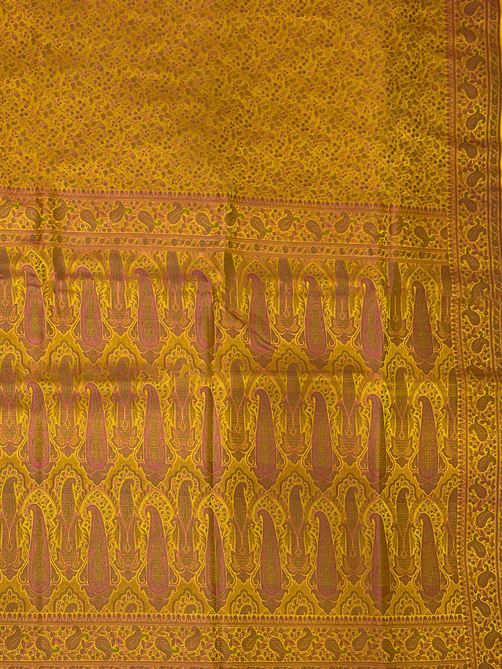 Mustard Woven Design Satan Resham Banarasi Saree