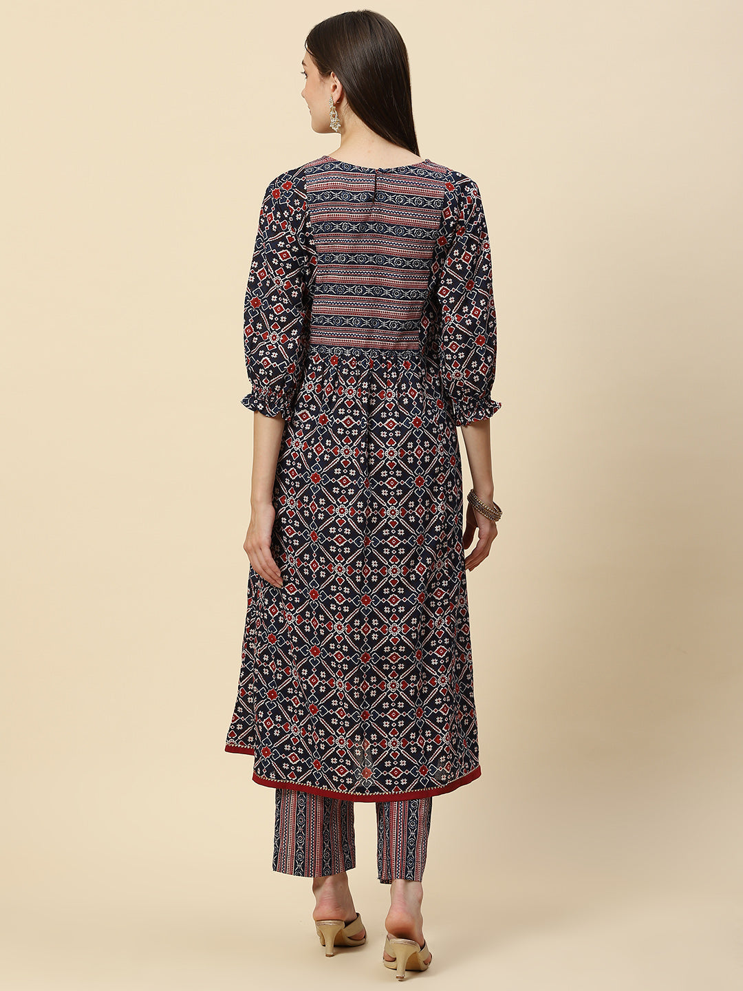 Printed Cotton Kurta With Pants