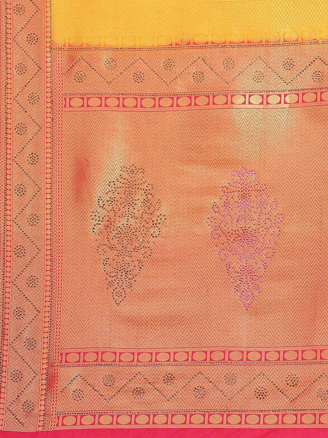 Brocade Art Handloom Saree with Stone Booti