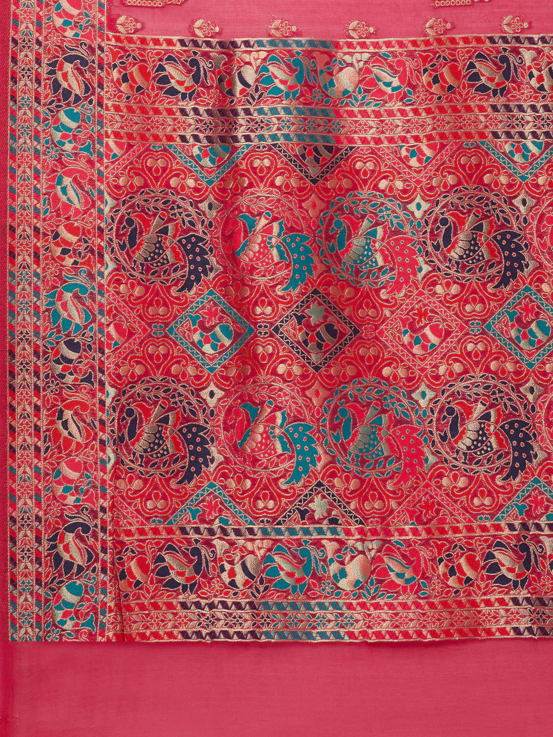 Zari Border Booti Handloom Woven Saree