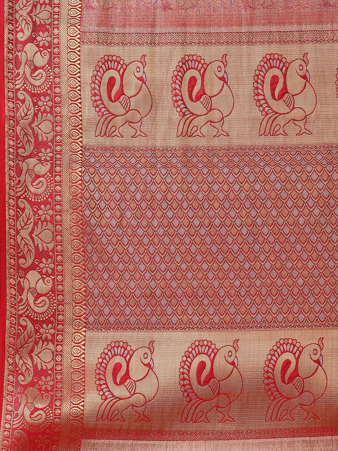 Brocade Zari Jaal Art Handloom Woven Saree