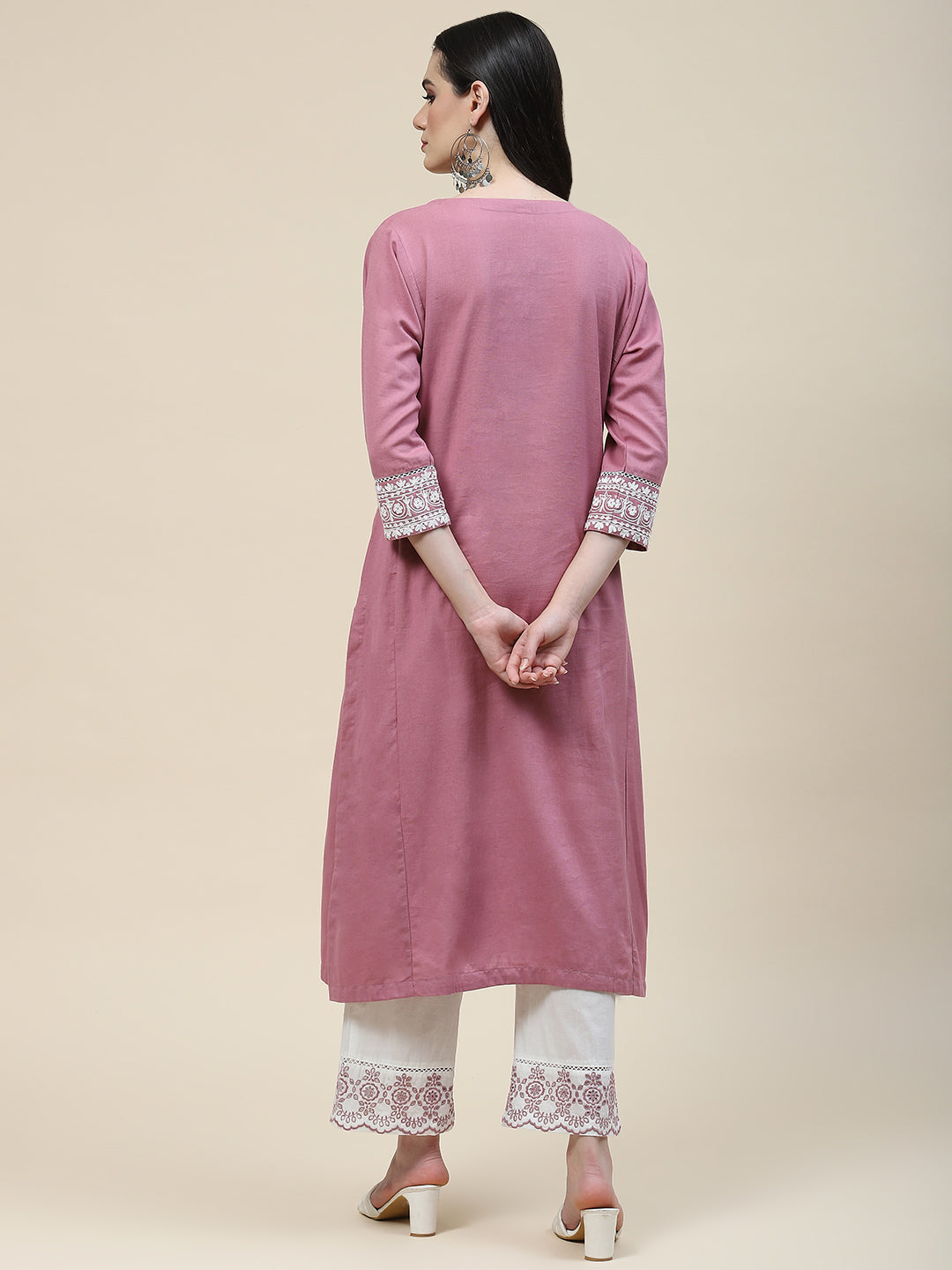 Plain Cotton Kurta With Pants