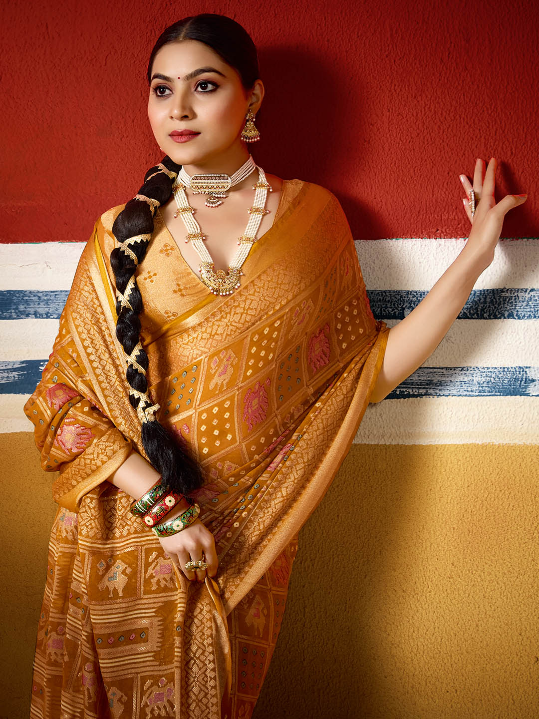 Abstract Print Georgette Saree