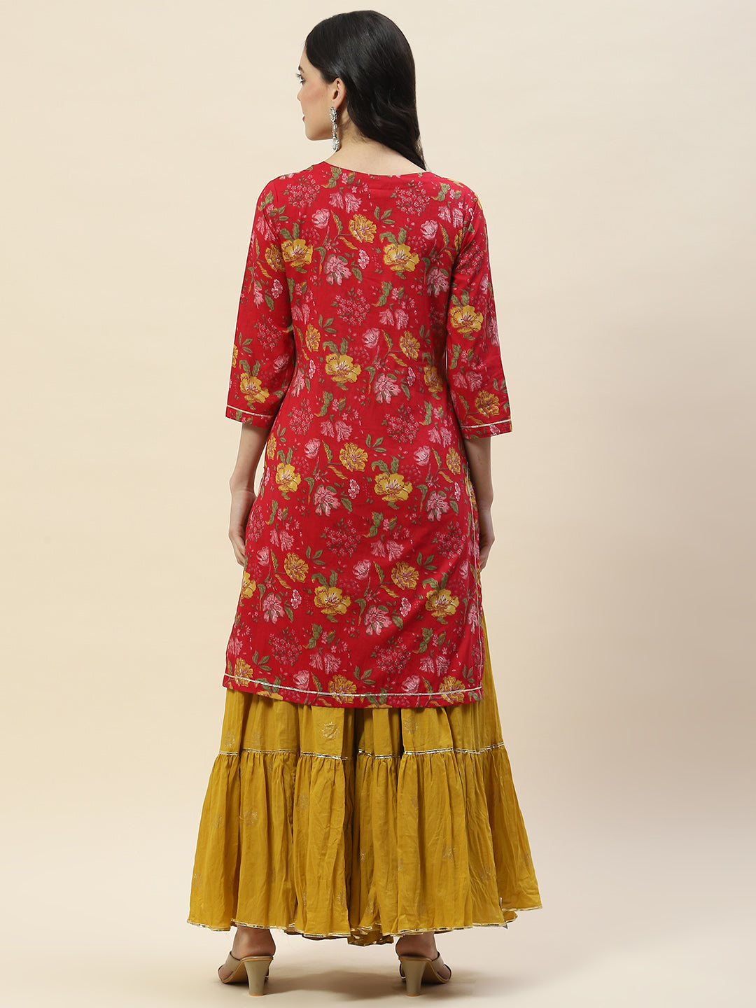 Printed Cotton Kurta With Sharara