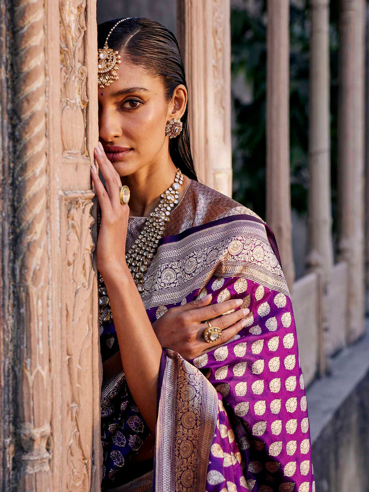 Zari Booti Banarasi Woven Saree
