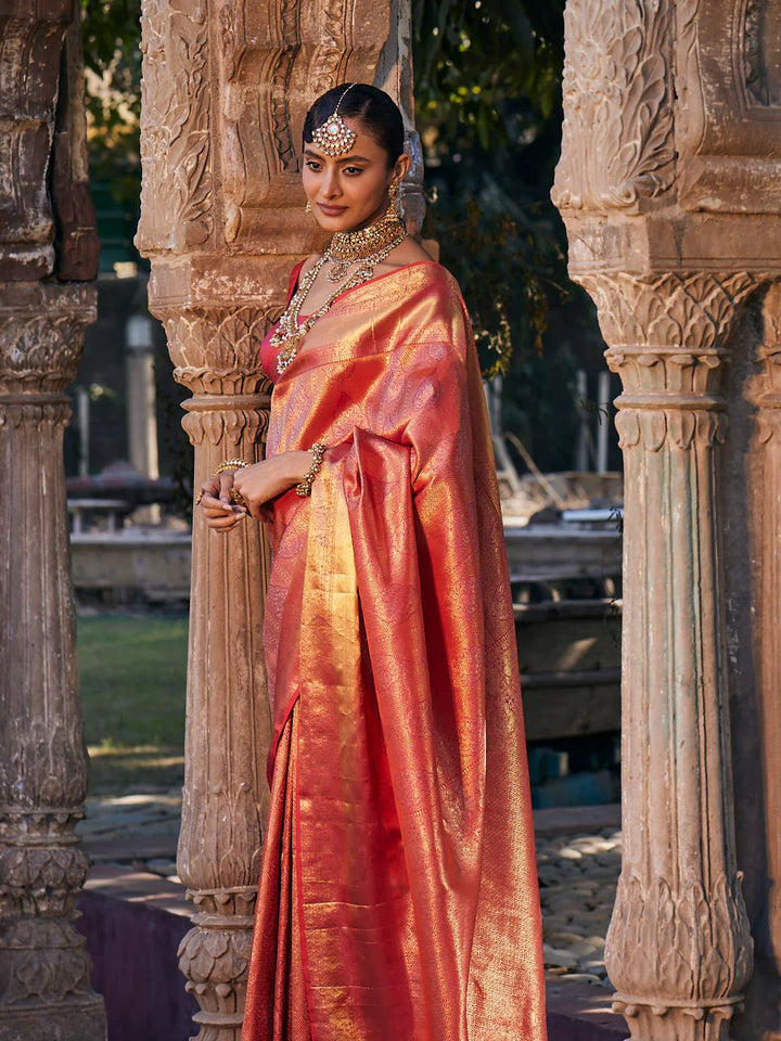 Brocade Zari Jaal Handloom Woven Saree