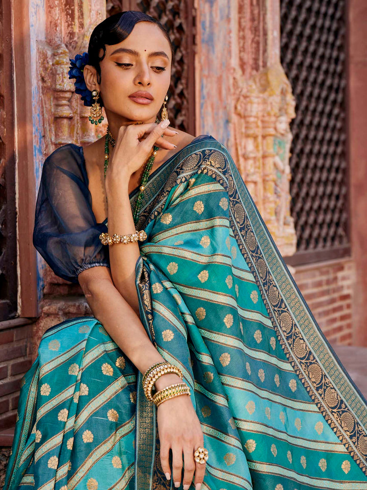 Zari Booti Dola Handloom Woven Saree