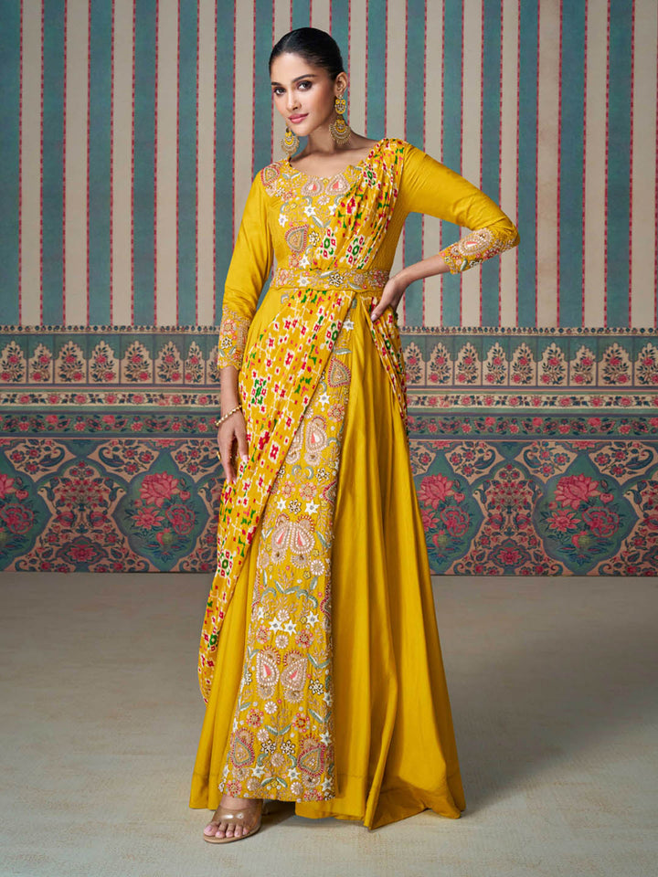Printed Art Slik Suit With Pant &amp; Dupatta