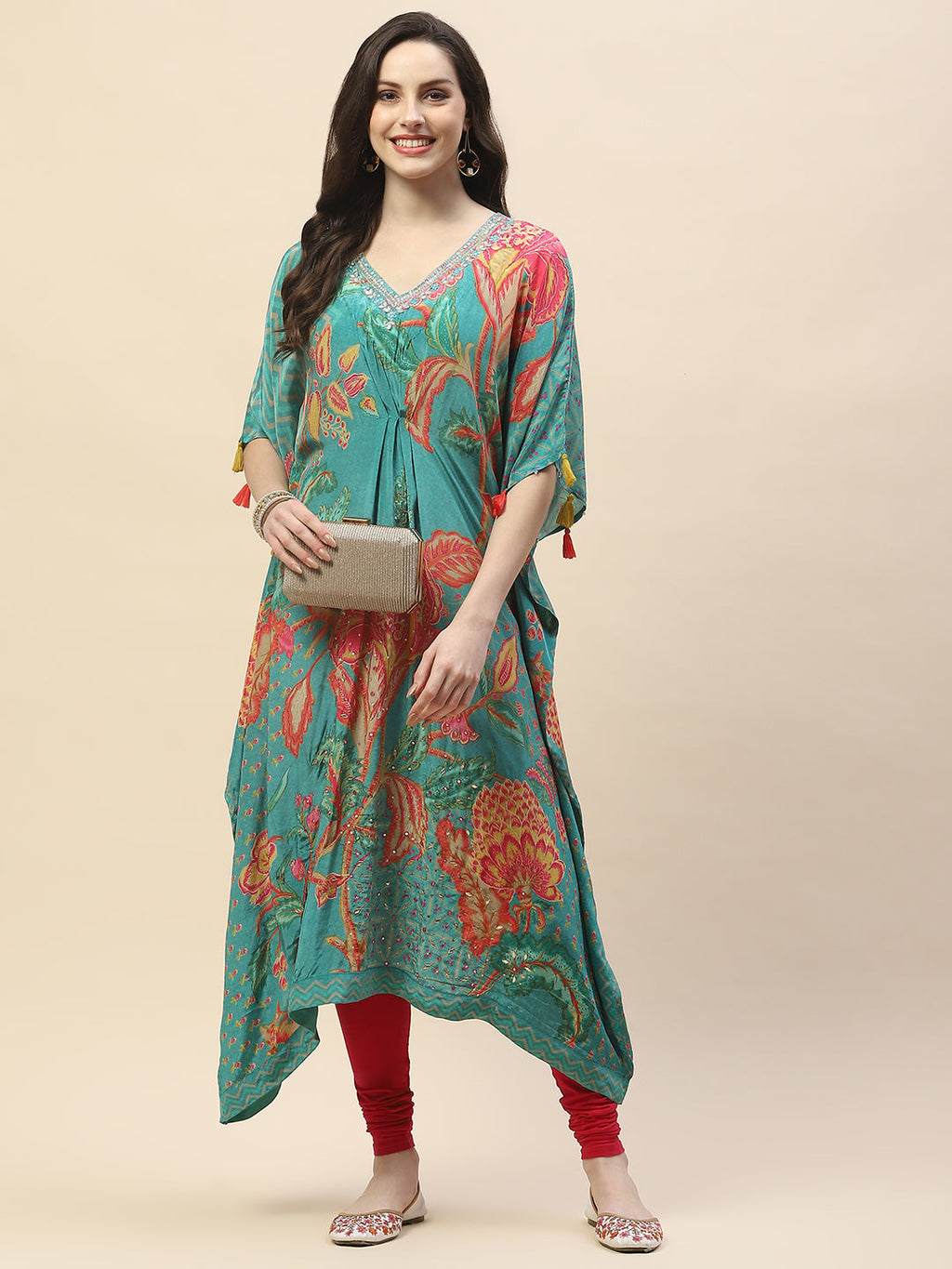 Printed Crepe Kaftan Kurta