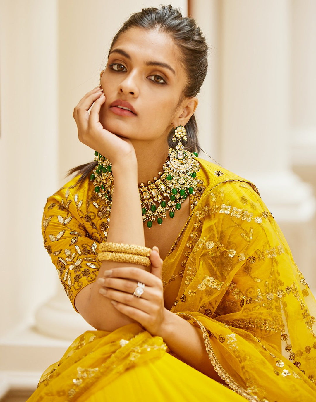 Sequence Embroidered Georgette Lehenga With Blouse And Net Dupatta
