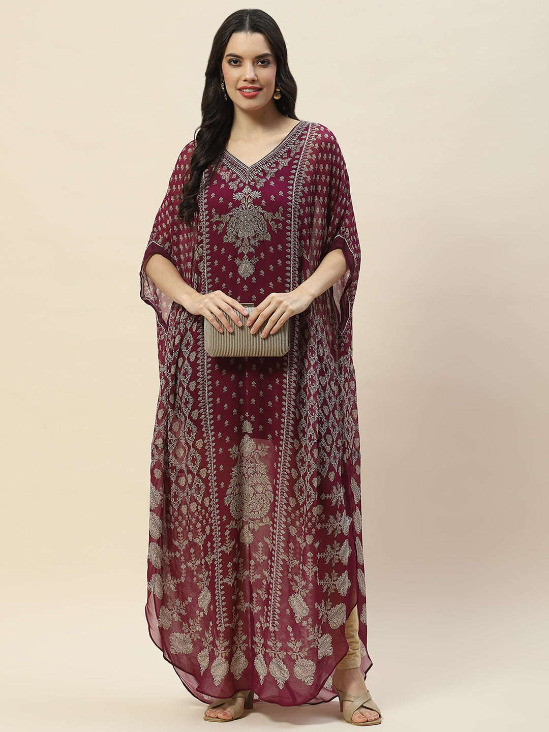 Digital Print Georgette Kaftan Kurta