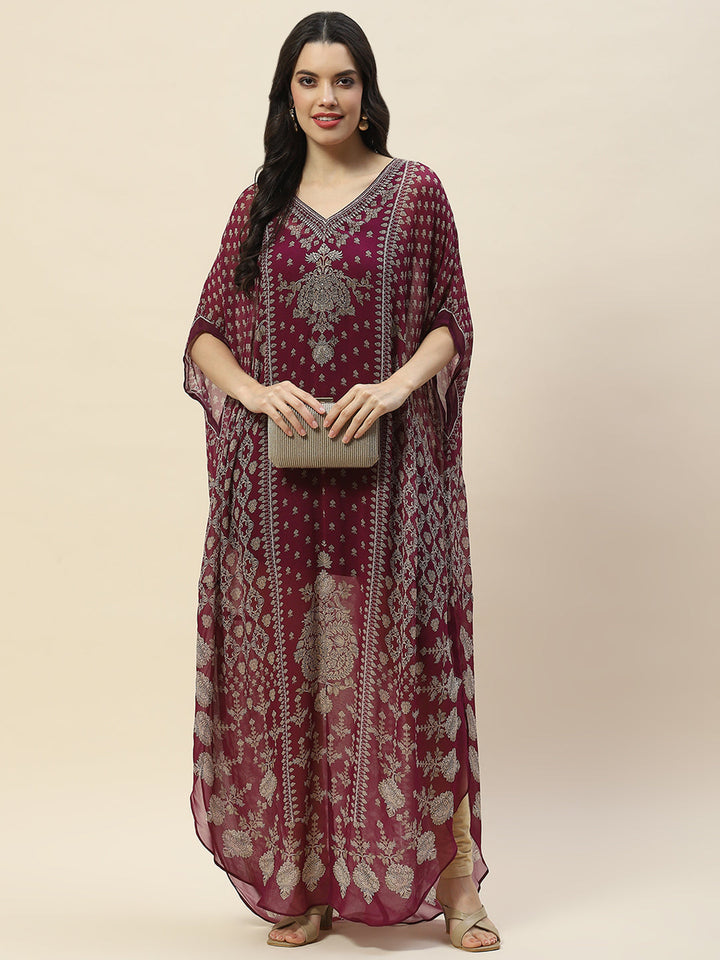 Digital Print Georgette Kaftan Kurta