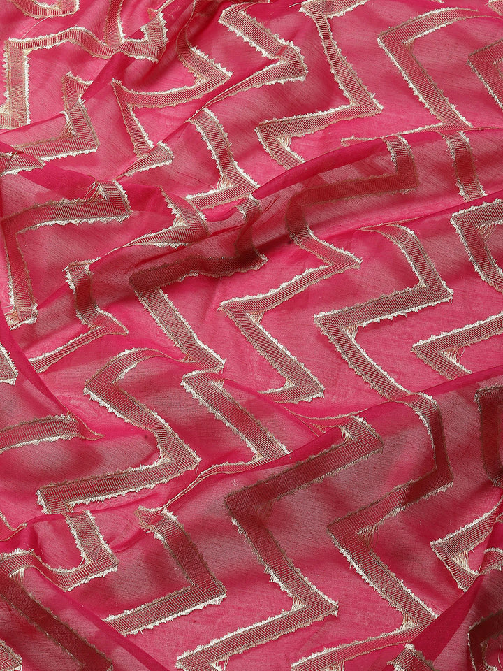 Zig Zag Cotton Woven Saree