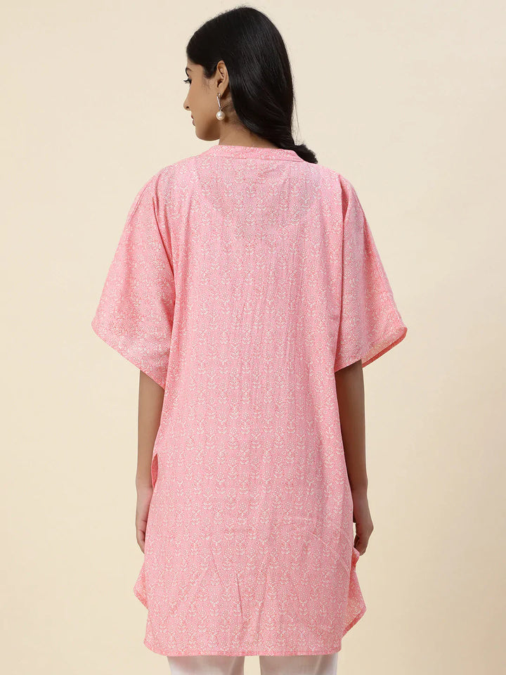 Yoke embroidered Cotton Kaftan Kurti