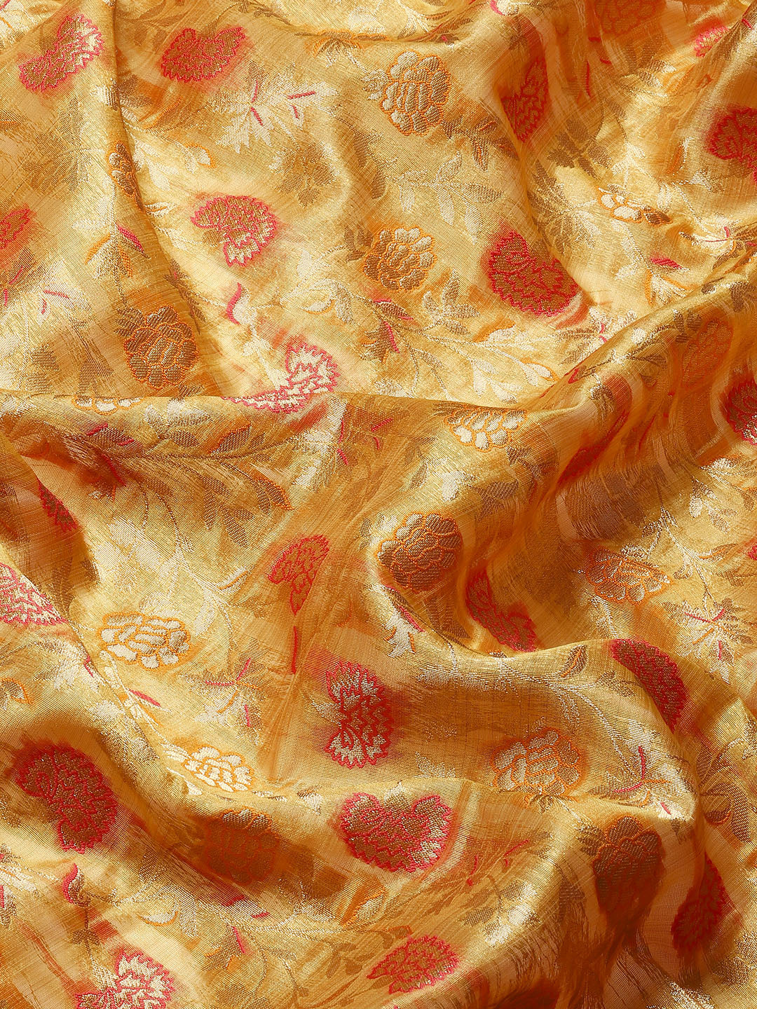 Floral Zari Jaal Woven Cotton Saree