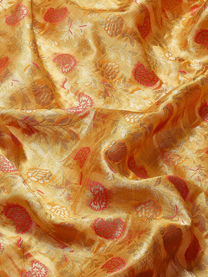 Floral Zari Jaal Woven Cotton Saree