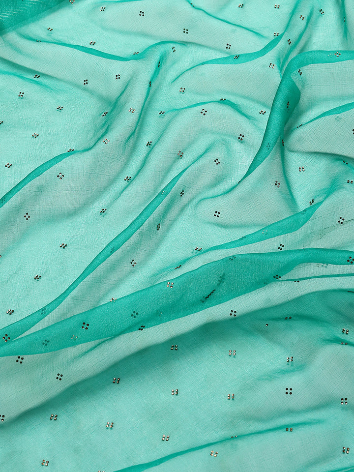 Stone Work Plain Organza Saree