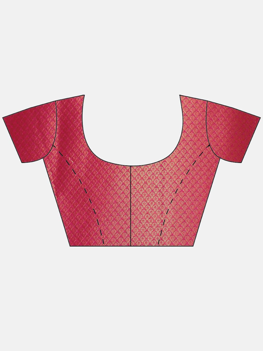 Brocade Zari Jaal  Art Handloom Saree With Contrast Blouse