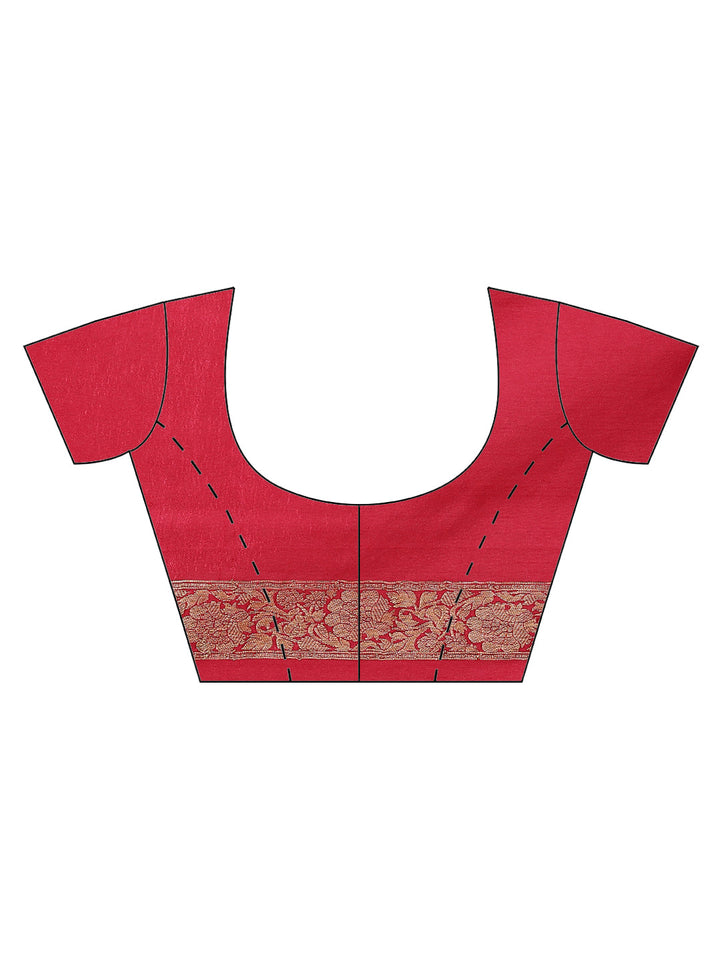 Brocade Zari Booti Art Handloom Woven Saree