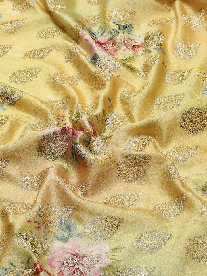 Digital Floral Printed Tussar Saree