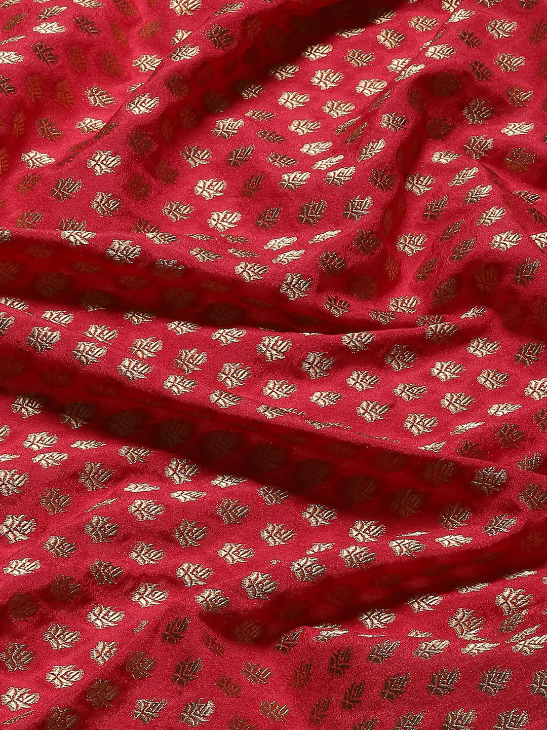 Zari Booti Crepe Plain Saree