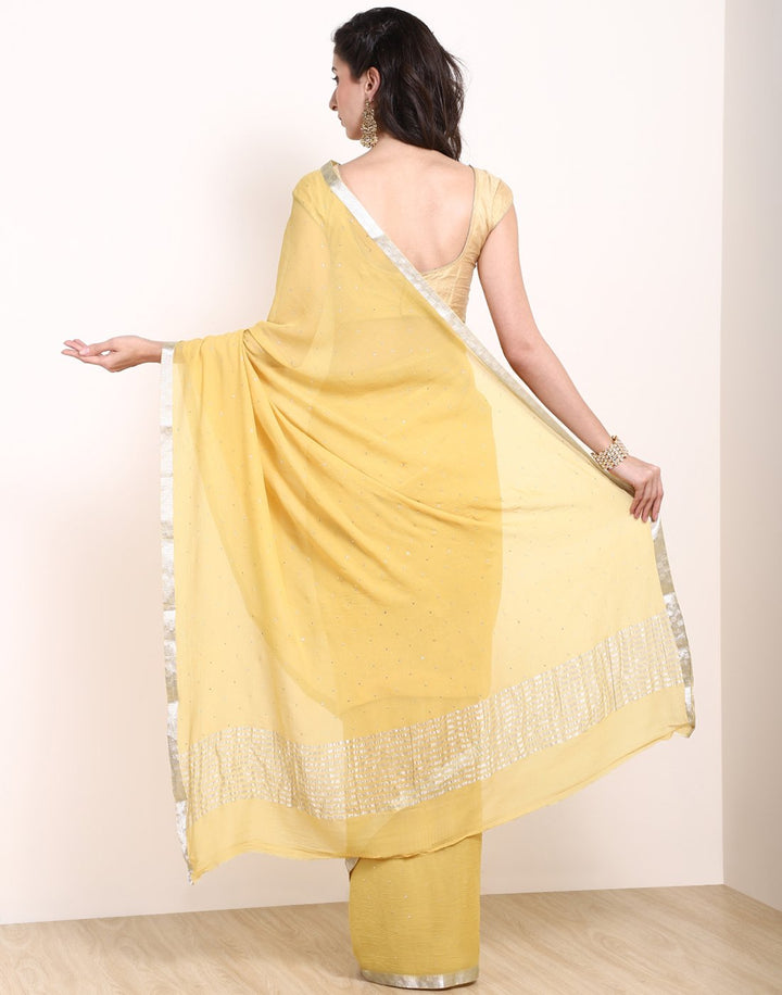Mustard Chiffon Saree