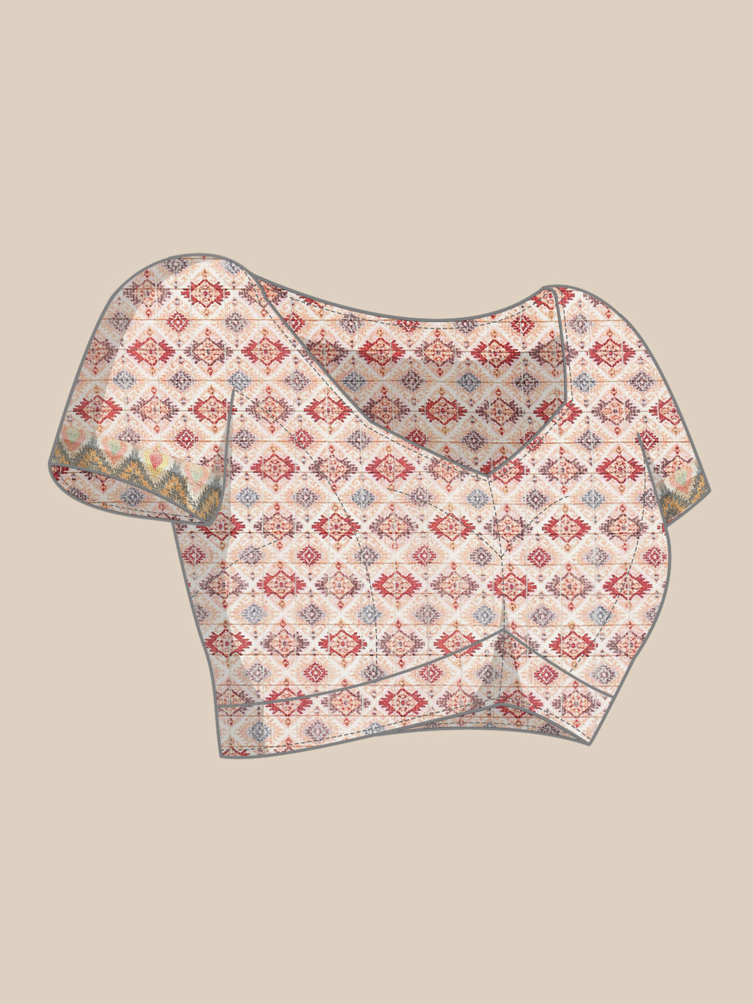 Floral Digital Printed Zari Border Art Handloom Woven Saree