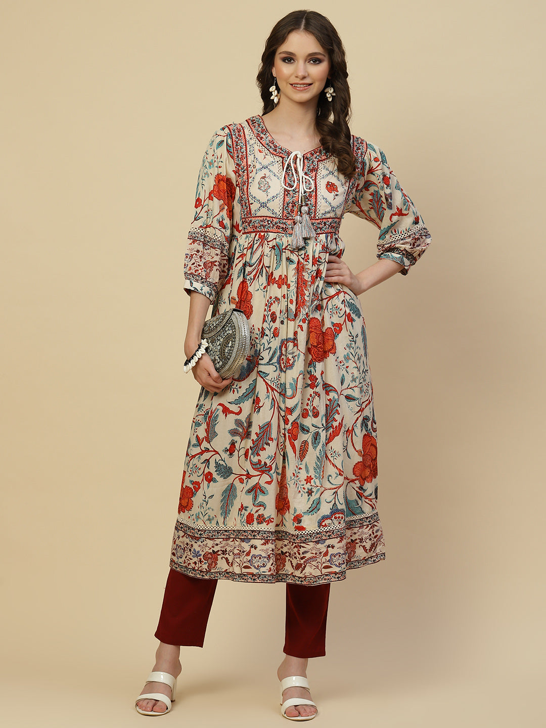 Floral Printed Cotton Kurta