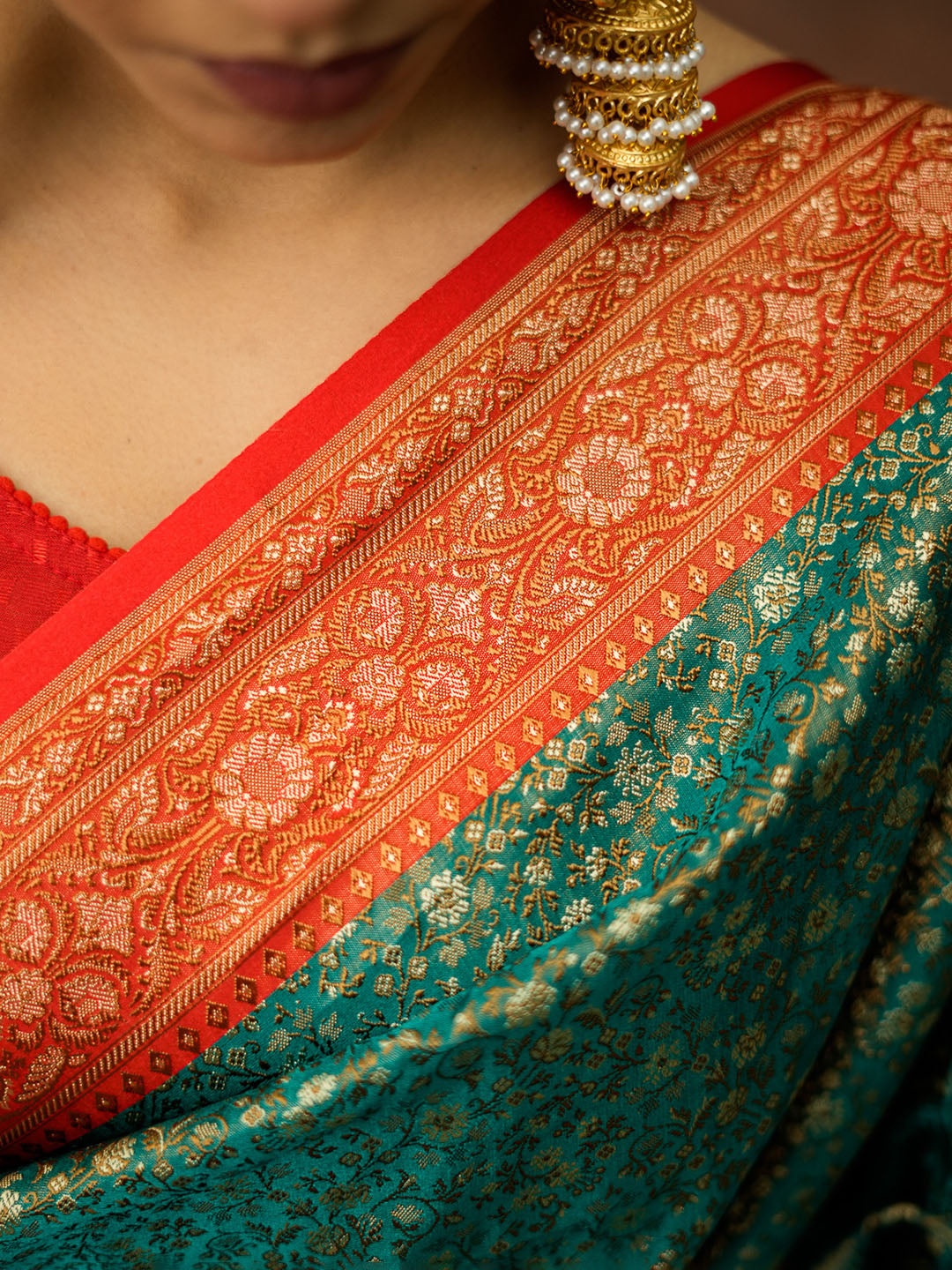 Woven Design Satin Saree