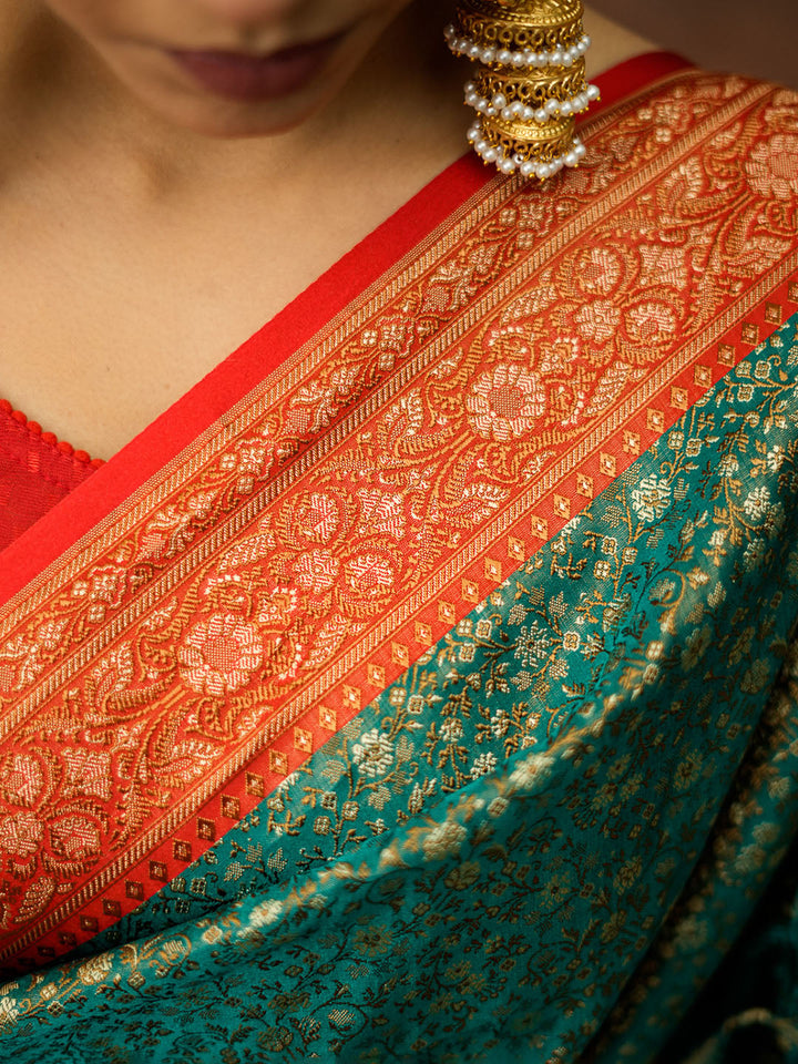 Woven Design Satin Saree