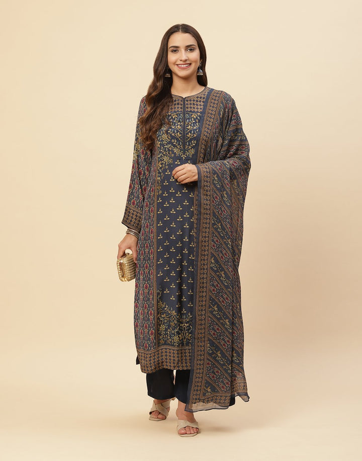 Digital Printed Crepe Salwar Kameez Stitched Suit With Georgette Dupatta