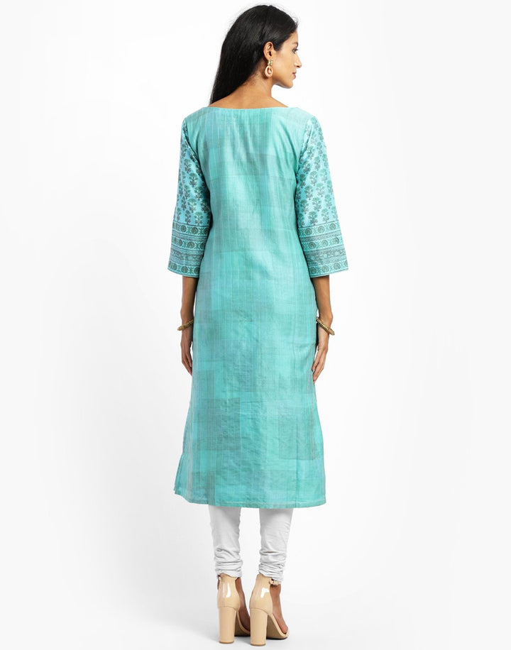 Printed Cotton Chanderi Kurti