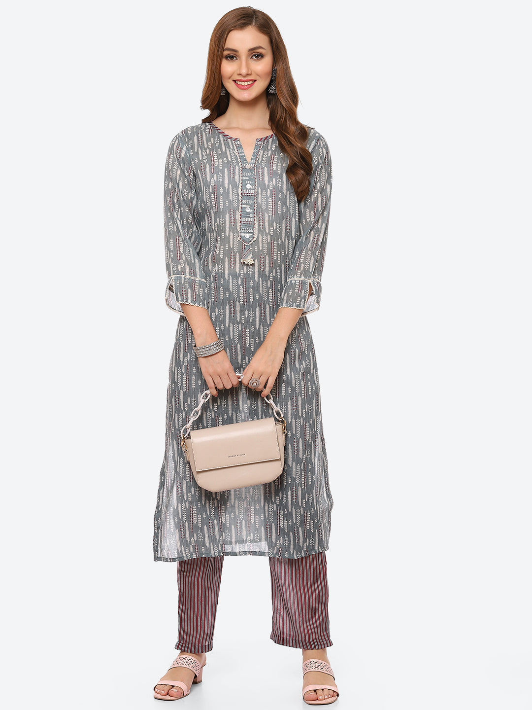 Printed Cotton Kurta With Pant