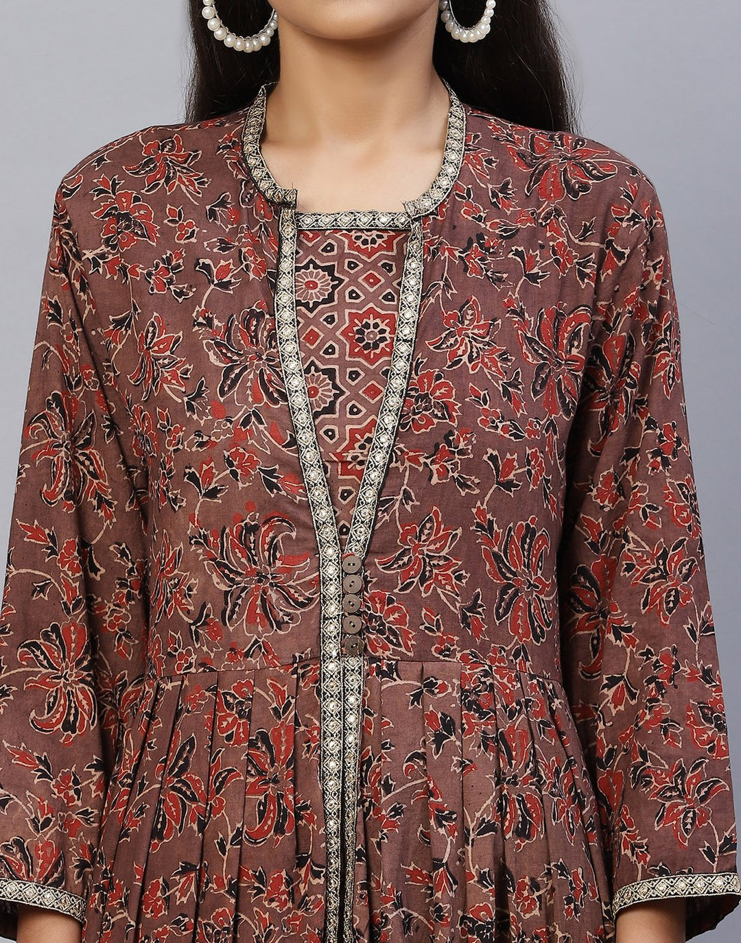 Ajrakh Print Cotton Kurti Palazzo Set
