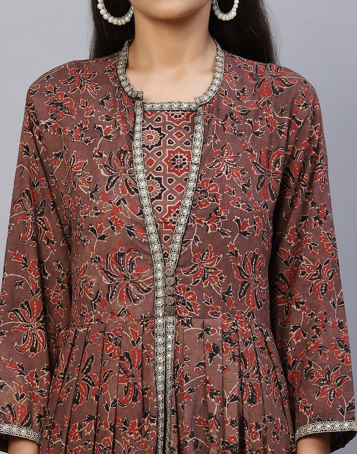 Ajrakh Print Cotton Kurti Palazzo Set
