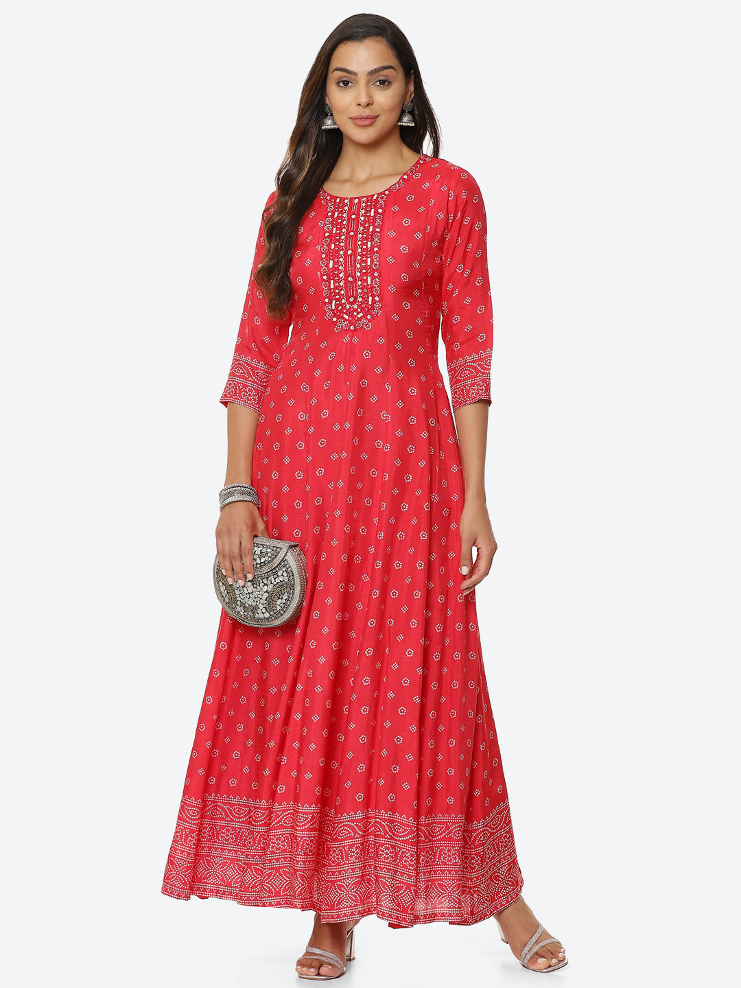 Mirror Work Printed Handloom Kurta