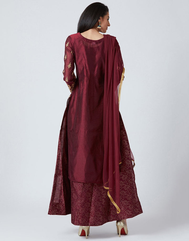 Navy Blue Cotton Chanderi Salwar Kameez