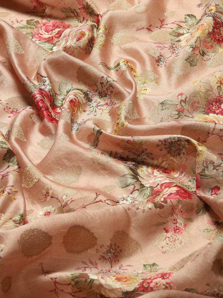 Digital Floral Printed Tussar Saree