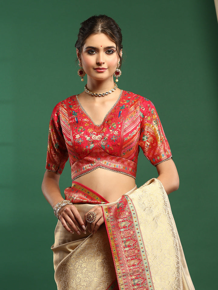 Embroidered Dola Silk Saree