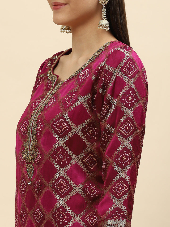 Banarasi Handloom Kurta With Pants &amp; Dupatta